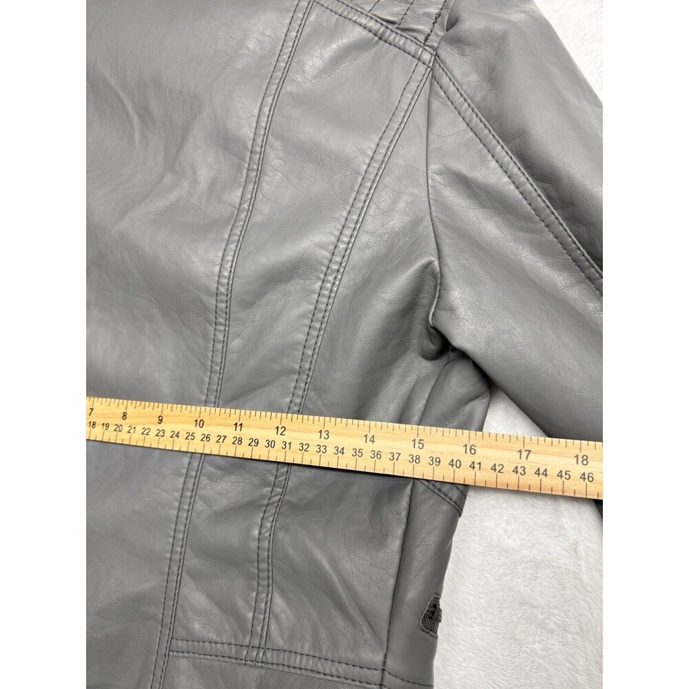 Therapy Jacket Women's Size M Gray Full Zip Pockets Lined Leopard - Picture 8 of 13